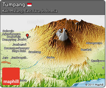 Physical Panoramic Map of Tumpang