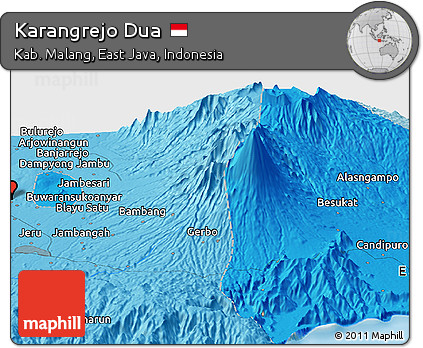 Political Panoramic Map of Karangrejo Dua