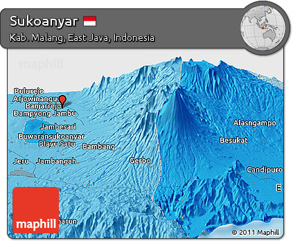 Political Panoramic Map of Sukoanyar