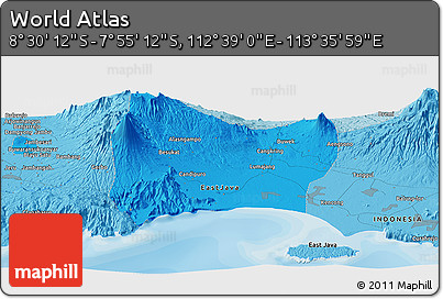 Political Panoramic Map of the Area around 8° 12' 42" S, 113° 7' 30" E