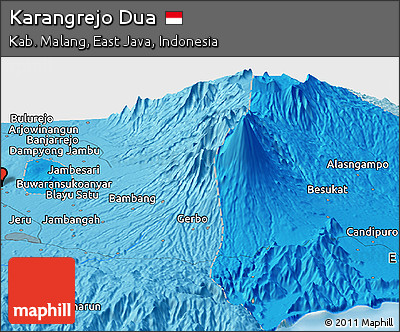 Political Panoramic Map of Karangrejo Dua