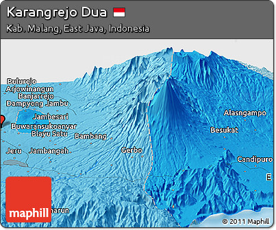 Political Panoramic Map of Karangrejo Dua