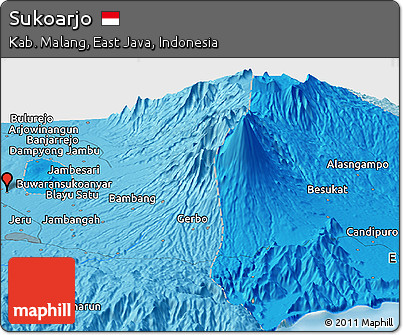 Political Panoramic Map of Sukoarjo