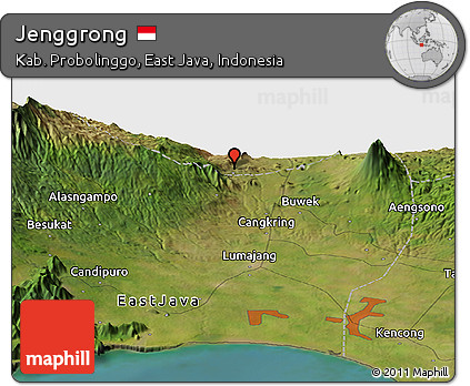 Satellite Panoramic Map of Jenggrong