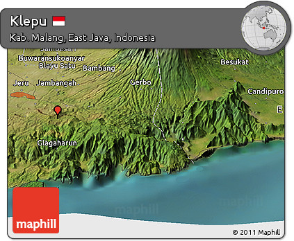 Satellite Panoramic Map of Klepu