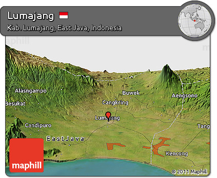 Satellite Panoramic Map of Lumajang