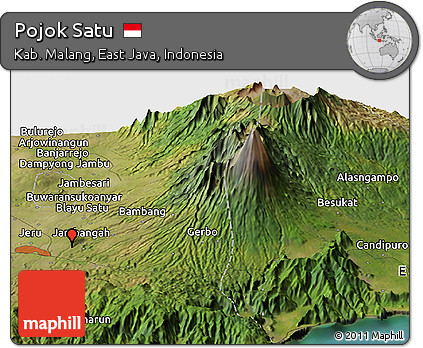Satellite Panoramic Map of Pojok Satu