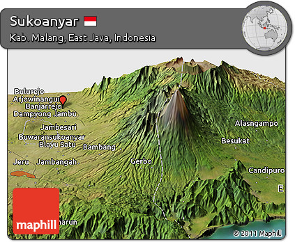 Satellite Panoramic Map of Sukoanyar
