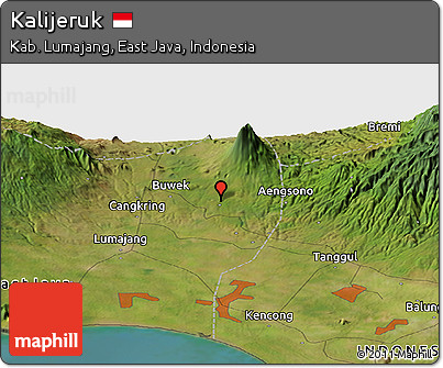 Satellite Panoramic Map of Kalijeruk