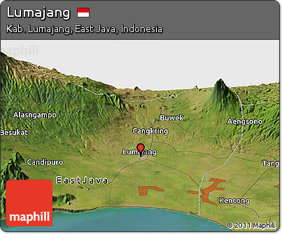Satellite Panoramic Map of Lumajang