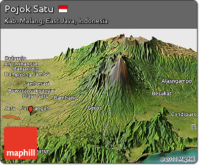 Satellite Panoramic Map of Pojok Satu