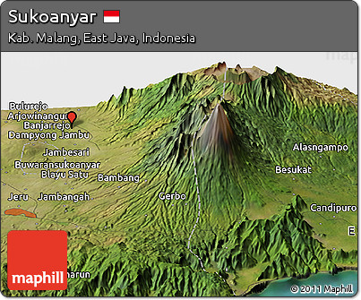 Satellite Panoramic Map of Sukoanyar