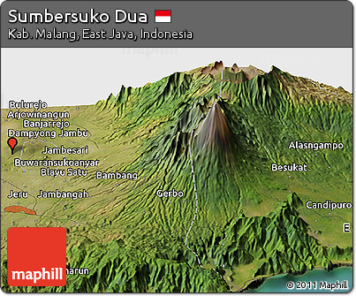 Satellite Panoramic Map of Sumbersuko Dua