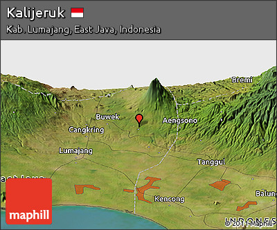 Satellite Panoramic Map of Kalijeruk