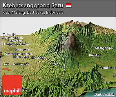 Satellite Panoramic Map of Krebetsenggrong Satu