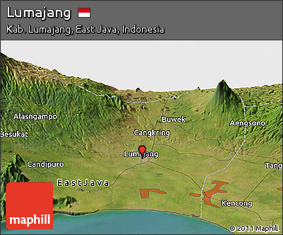 Satellite Panoramic Map of Lumajang