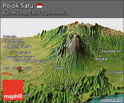 Satellite Panoramic Map of Pojok Satu