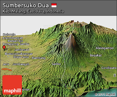 Satellite Panoramic Map of Sumbersuko Dua