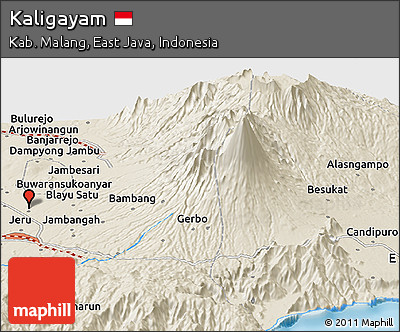Shaded Relief Panoramic Map of Kaligayam