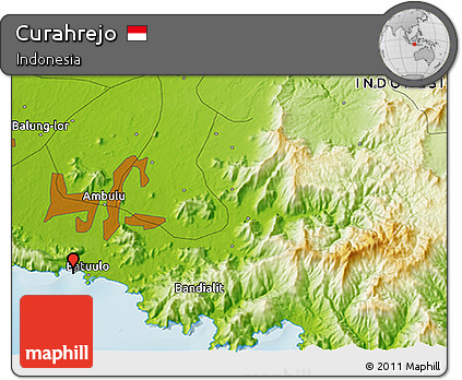 Physical 3D Map of Curahrejo