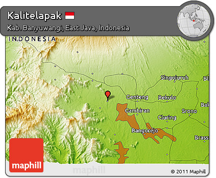 Physical 3D Map of Kalitelapak