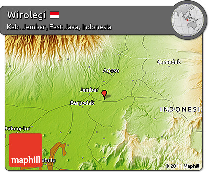 Physical 3D Map of Wirolegi