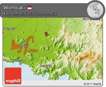 Physical 3D Map of Wonojati