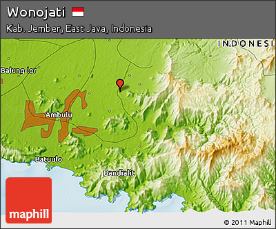 Physical 3D Map of Wonojati