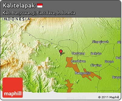 Physical 3D Map of Kalitelapak