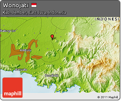 Physical 3D Map of Wonojati
