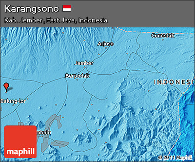 Political 3D Map of Karangsono