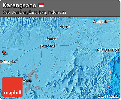 Political 3D Map of Karangsono