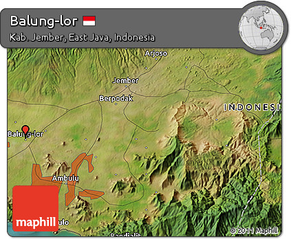 Satellite 3D Map of Balung-lor