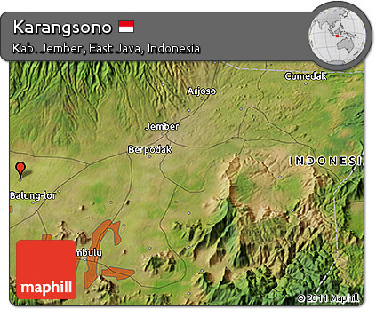 Satellite 3D Map of Karangsono