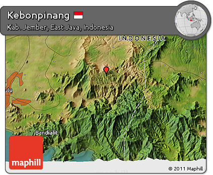 Satellite 3D Map of Kebonpinang