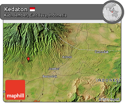Satellite 3D Map of Kedaton