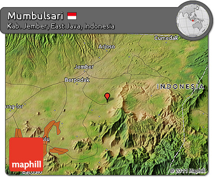 Satellite 3D Map of Mumbulsari