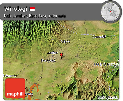 Satellite 3D Map of Wirolegi