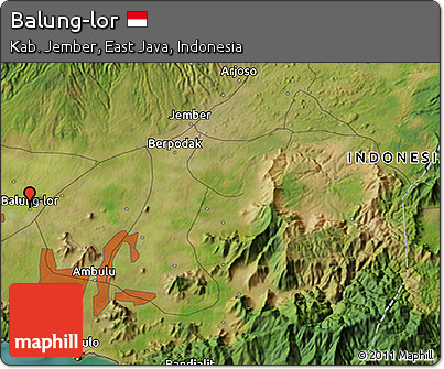 Satellite 3D Map of Balung-lor