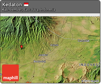 Satellite 3D Map of Kedaton