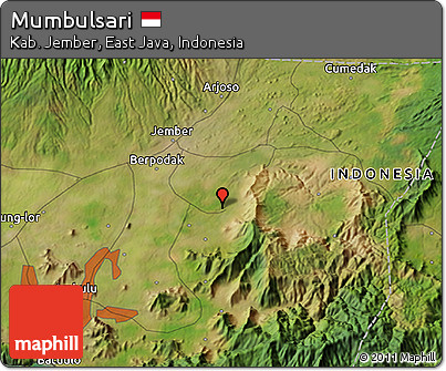 Satellite 3D Map of Mumbulsari
