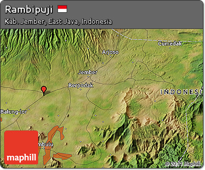 Satellite 3D Map of Rambipuji