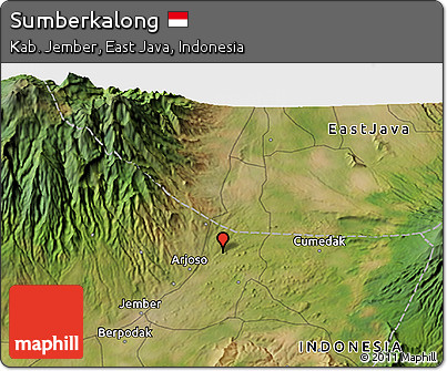 Satellite 3D Map of Sumberkalong