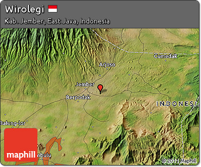 Satellite 3D Map of Wirolegi