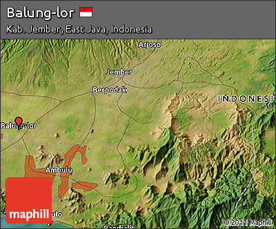 Satellite 3D Map of Balung-lor