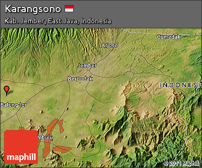 Satellite 3D Map of Karangsono