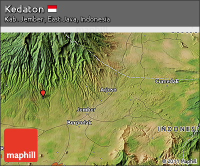 Satellite 3D Map of Kedaton