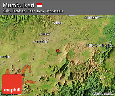 Satellite 3D Map of Mumbulsari