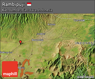 Satellite 3D Map of Rambipuji