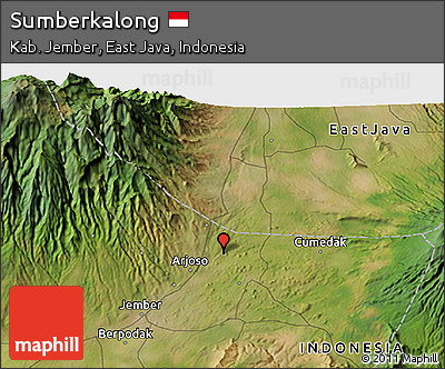 Satellite 3D Map of Sumberkalong